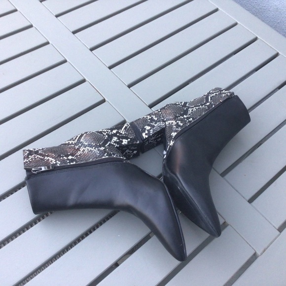 Nine West Snakeskin Print Embossed Ankle Booties - Picture 8 of 10